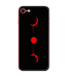 Apple iPhone 5 6 7 8 Plus Se XR Kılıf Desemli Silikon Red Moon 1710