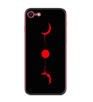 Apple iPhone 5 6 7 8 Plus Se XR Kılıf Desemli Silikon Red Moon 1710