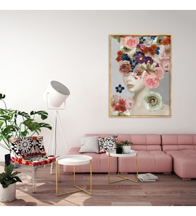 Women İn Flowers - Yağlı Boya Dokulu Tablo