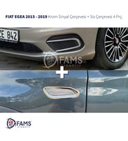 Fiat Egea Krom Sinyal Çerçevesi + Sis Çerçevesi 2015-2019 Paslanmaz Çelik