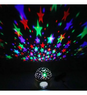 RENKLİ LED IŞIKLI MİNİ YILDIZLI DİSKO LAMBASI BLUETOOTH COLORFUL LED LİGHT + HOPARLÖR USB KABLOLU