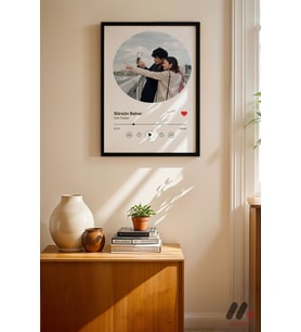 Kişiye Özel Daire Fotoğraflı Müzik Posteri, Siyah Çerçeveli Duvar Tablosu