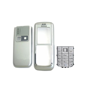 Nokia 6151 Kapak Nokia 6151 uyumlu Gri ön Kapak Arka Kapak ve Tuş Takımı
