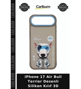 iPhone 17 Air Bull Terrier Desenli Silikon Kılıf 3D Genç Cihaz Kabı