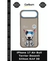 iPhone 17 Air Bull Terrier Desenli Silikon Kılıf 3D Genç Cihaz Kabı
