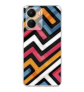 PrintiFy Vivo Y16 Uyumlu Kamera Korumalı Labirent Grafiti Tasarımlı Şeffaf Silikon Kılıf