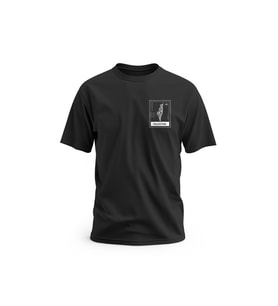 Kısa Kollu Yanlı Küçük Filsitin Posta Dijital Baskılı Unisex S - 2XL T300002 (Siyah)