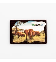 Tanzanya Temalı Deri Magnet Ahşap Tabaka (Karışık)