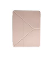 Galaxy Tab S6 P619 Kılıf Tri Folding Kalem Bölmeli Standlı Kılıf (Rose Gold Altın)