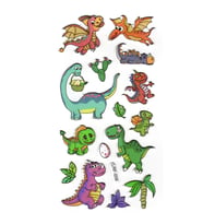 Sticker Kabartmalı Stiker Defter, Planlayıcı Etiket (lrf-006) - 17X9 cm - Eğlenceli Dinazor