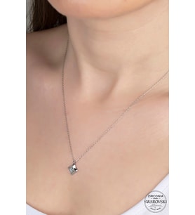Swarovski Zirconia Kadın Lotus Gümüş Kolye