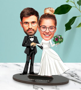 Kişiye Özel Fotoğraflı Gelin Damat Tasarımlı Biblo