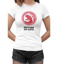 Mother of Cats Beyaz Kadın Tshirt