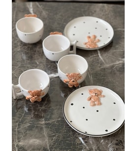 MeGgDecor Teddy Bear 6 Parça 2 Kişilik kahvaltı seti