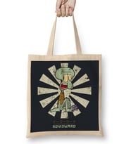 Squidward Retro Japanese Bez Çanta Uzun Saplı
