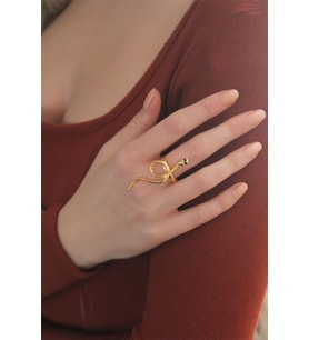Ayarlanabilir Gold Renk Yılan Yüzük (Altın)