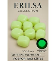 Sertifikalı Fosfor Taşı Kütle 30-35 mm - Gece Parlayan Doğal Dekoratif Taş (Çok Renkli)