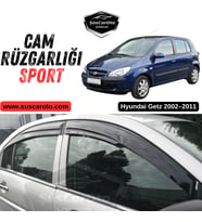 Hyundai Getz 2002–2011 Uyumlu Mugen Cam Rüzgarlığı Seti Piano Black 4'lü İthal Parlak Siyah