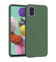 Samsung Galaxy A51 İçi Kadife Silikon Kılıf Yeşil