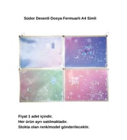 Desenli Dosya Fermuarlı A4 Simli (SB32)