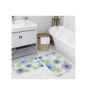 Rovigo Home Dijital Baskılı 2'li Banyo paspas Takımı RVG5200 (Mavi)