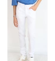 Konsept Erkek Çocuk Gabardin Pantolon Düğmeli Fermuarlı 10-13 Yaş, Beyaz