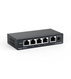 Ruijie Reyee RG-ES105D 5 Port 10/100 Fast Ethernet Tak Çalıştır Switch Metal Kasa (Siyah)