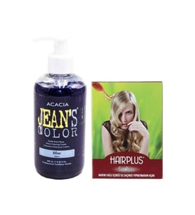 Saç Boyası Mavi 250 ml ve Hairplus Saç Açıcı