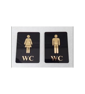 Dekoratif Wc Yönlendirme Tabelası - Kadın & Erkek 2'li Pleksi