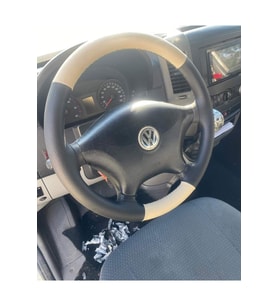 DİKİŞLİ DİREKSİYON KILIFI NOKTALI/BEJ DERİ VOLKSWAGEN CRAFTER İÇİN HIZLI KARGO