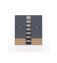 Arges Dolap 13 Raflı 6 Çekmeceli 2 Askılı 220x30x243 Antrasit-Antrasit/Çam