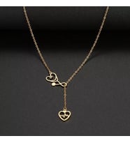 Kişiye Özel 925 Ayar Gümüş İç İçe Stetoskop Kalp Atışı Kolye (Gold)