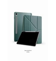 Galaxy Tab S8 Plus Uyumlu Kalem Bölmeli Standlı Fuchsia Trifolding Tablet Kılıfı