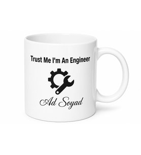Trust Me I'm An Engineer Yazılı Mühendis Temalı Baskılı Porselen Kupa Bardak Hediye