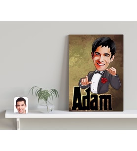 BK Gift Kişiye Özel Adam Karikatürlü Kanvas Tablo-2