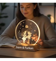 Kişiye Özel Aşık Çift Tasarımlı Dekoratif Gece Lambası, Sevgiliye Özel Hediye