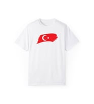 Türk Bayrağı Baskılı Tişört (Beyaz)