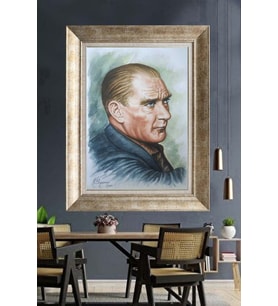 Gümüş Çerçeveli Atatürk Tablo za346