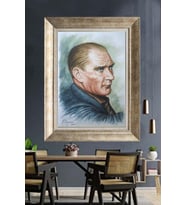 Gümüş Çerçeveli Atatürk Tablo za346