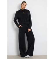 Guess Olympe Kadın Siyah Aktif Palazzo Fit Modal Karışımlı Scuba Eşofman Altı V4YB07KCAY2-JBLK