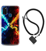Samsung M21 M22 M23 M30 M31S M32 Kılıf Boyun Askılı Silikon Red Blue Leon 1714