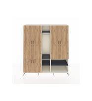 Hyperion Dolap 15 Raflı 5 Kapaklı Tek Askılı 220x44x243 Aytaşı-Çam/Antrasit