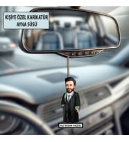Kişiye Özel Avukat Karikatür Ayna Süsü – Hukukçulara Özel Araç İçi Hediyelik