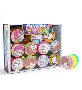 Northcity Magic Spring Stres Yayı Seti 12'li - Sanrio Karakterli Gökkuşağı Renkli Standlı Oyuncak