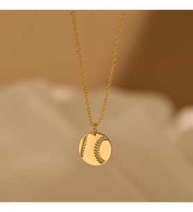 Kişiye Özel 925 Ayar Gümüş Tenis Topu Model Kolye (Gold)