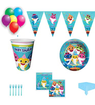 Baby Shark Doğum Günü Süsleri ve Parti Seti Sofra Seti 8 Kişilik-