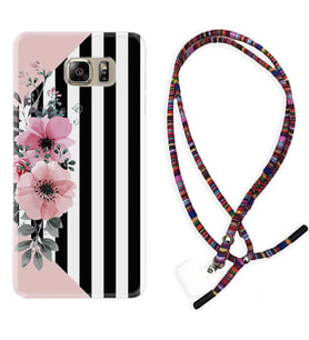 Samsung S7 Edge S20 Fe Plus Ultra S21 S22 Kılıf Boyun Asklı Rasta Silikon Flowers 4 1390