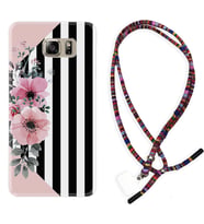 Samsung S7 Edge S20 Fe Plus Ultra S21 S22 Kılıf Boyun Asklı Rasta Silikon Flowers 4 1390