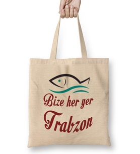 Bize Her Yer Trabzon Bez Çanta Uzun Saplı