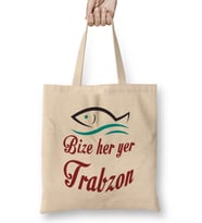Bize Her Yer Trabzon Bez Çanta Uzun Saplı
